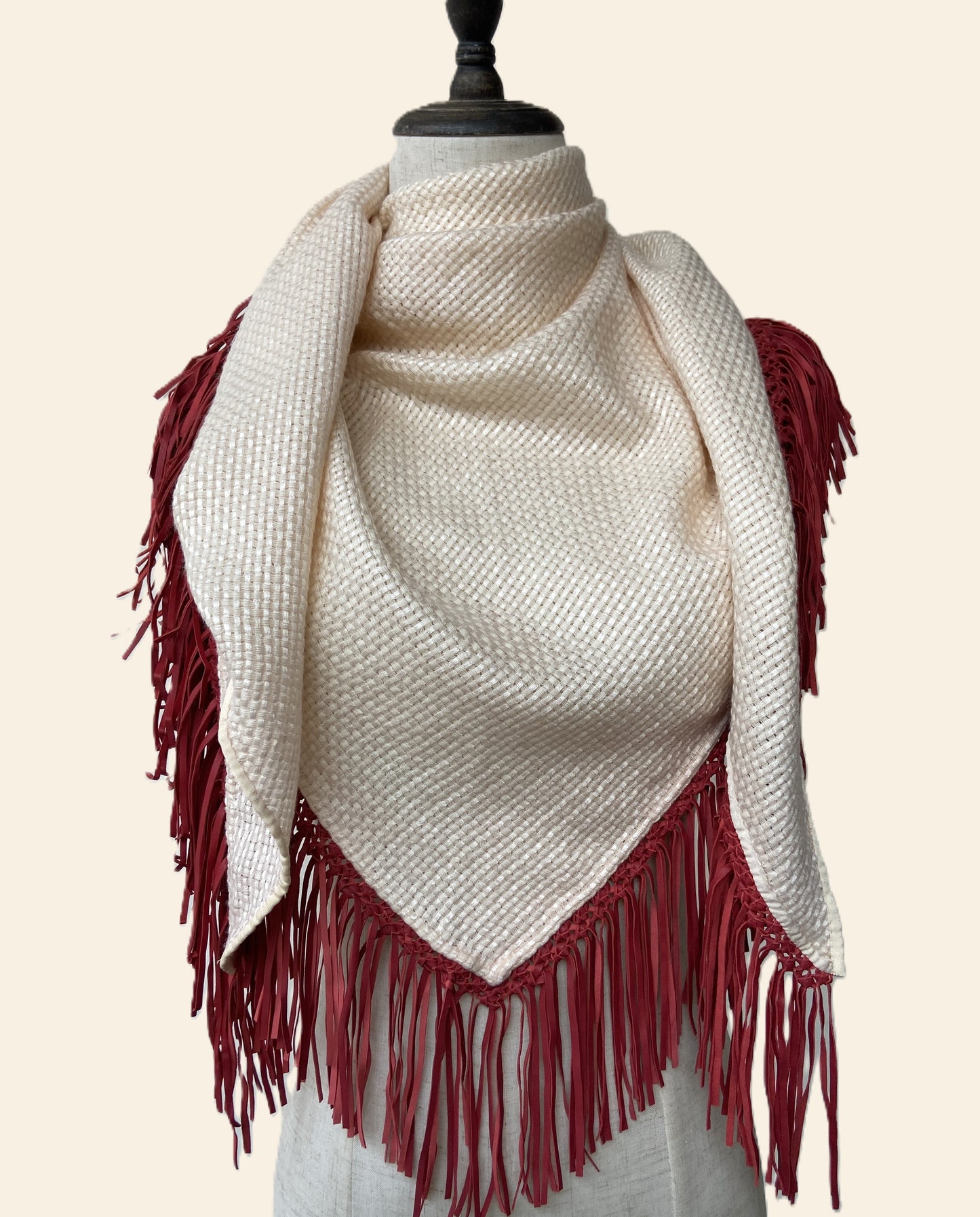 BAJRA Cervinia Scarf -Ivory/Red