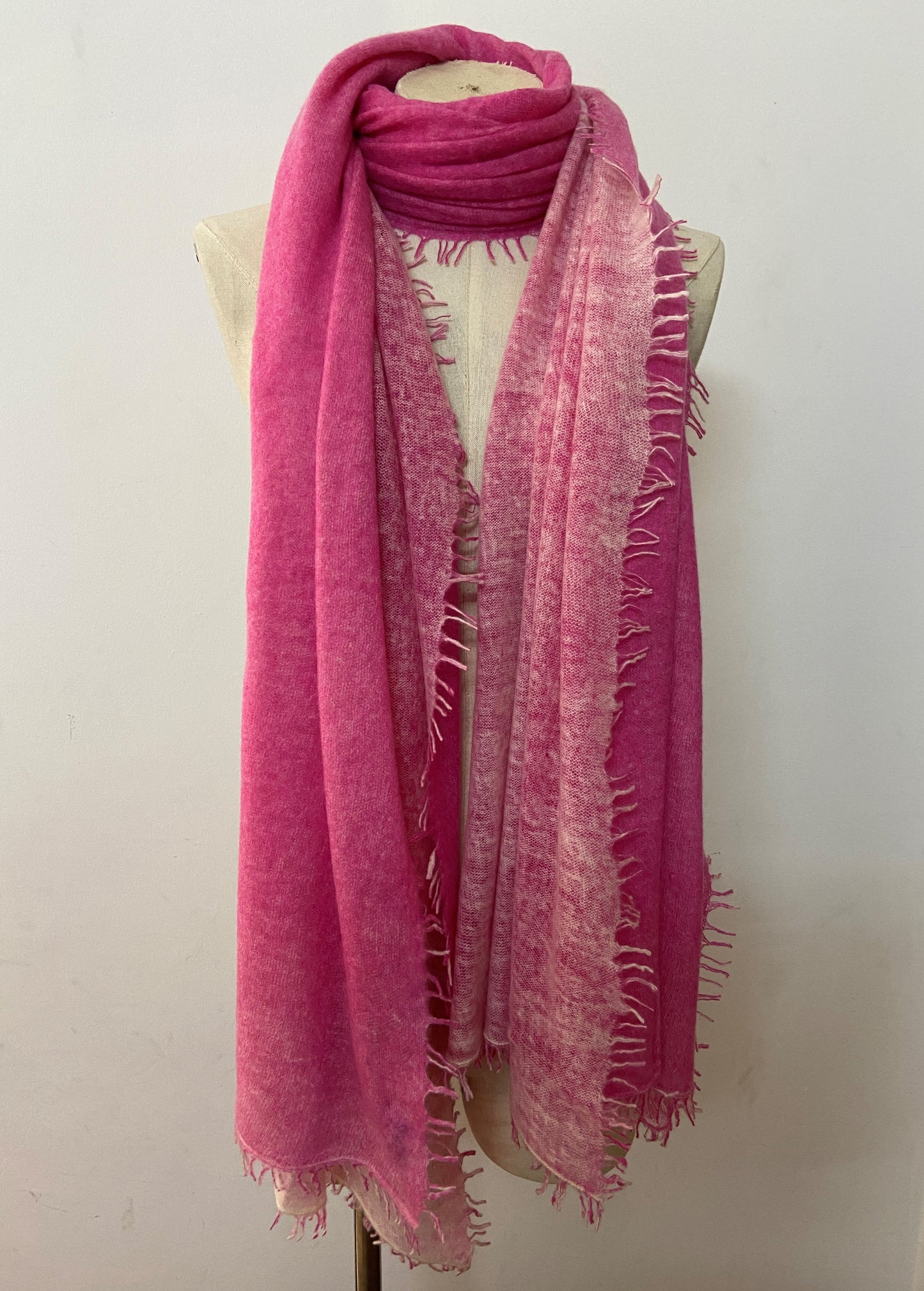 Cashmere Felted Knit with Spray Print Stole