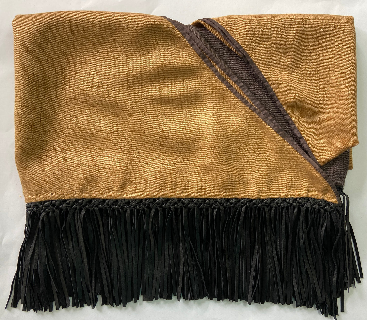 Pashmina 1P Triangle w Vertical Gradual Shading & Barbara Leather Fringe