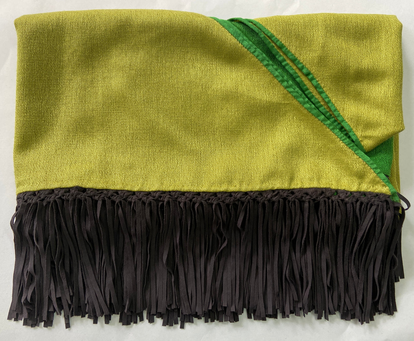 Pashmina 1P Triangle w Vertical Gradual Shading & Barbara Leather Fringe