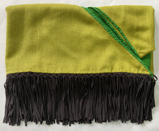 Pashmina 1P Triangle w Vertical Gradual Shading & Barbara Leather Fringe