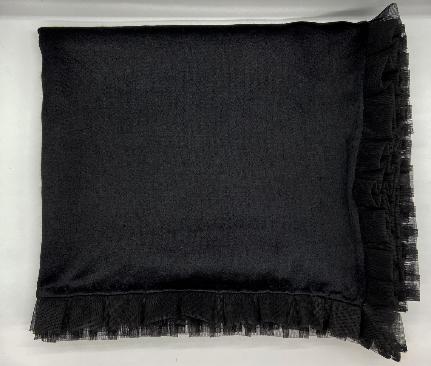 Satin Weave Stole 4x Ruffle Tulle Border 1"