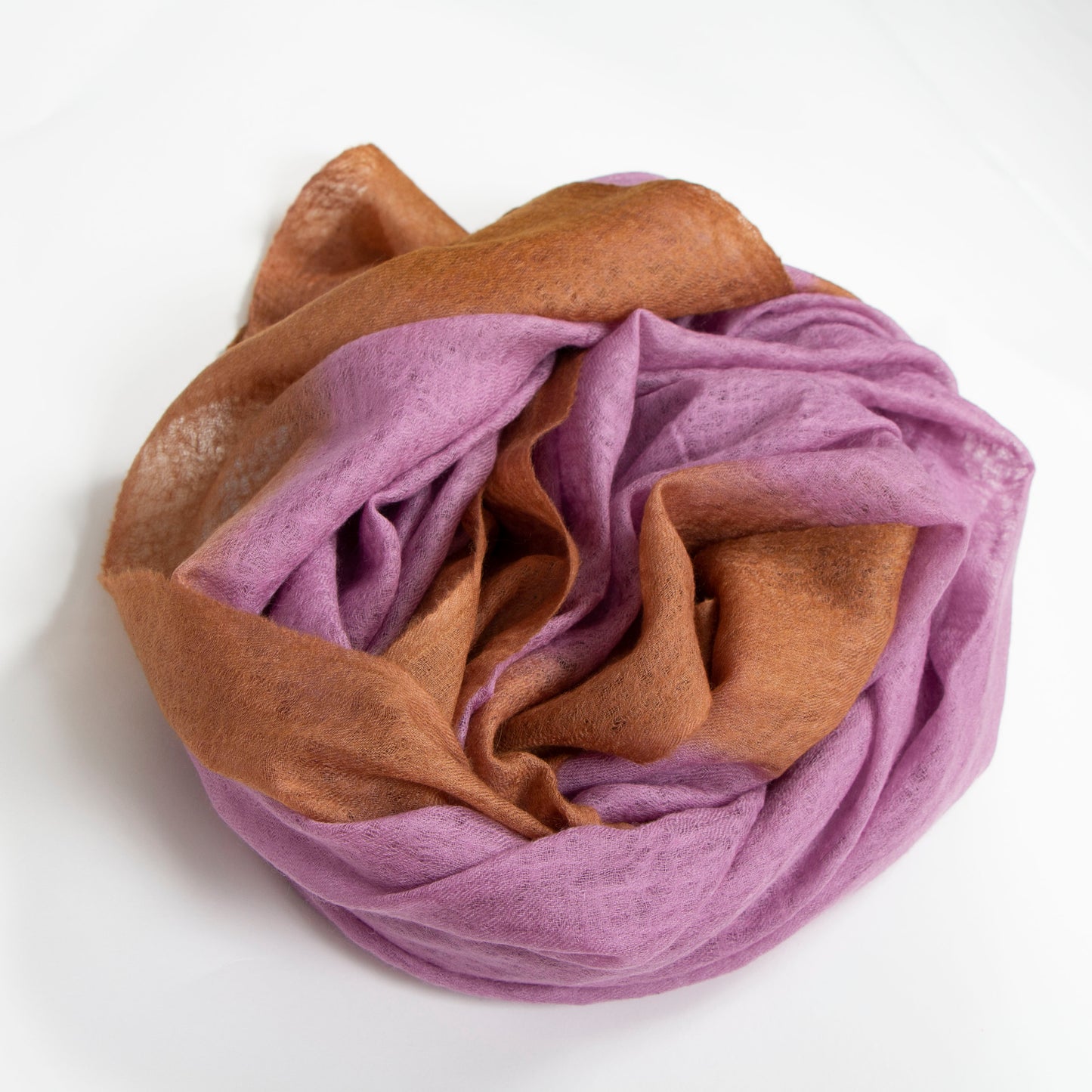 Purple Brown Cashmere Feather Knit Frame Wrap