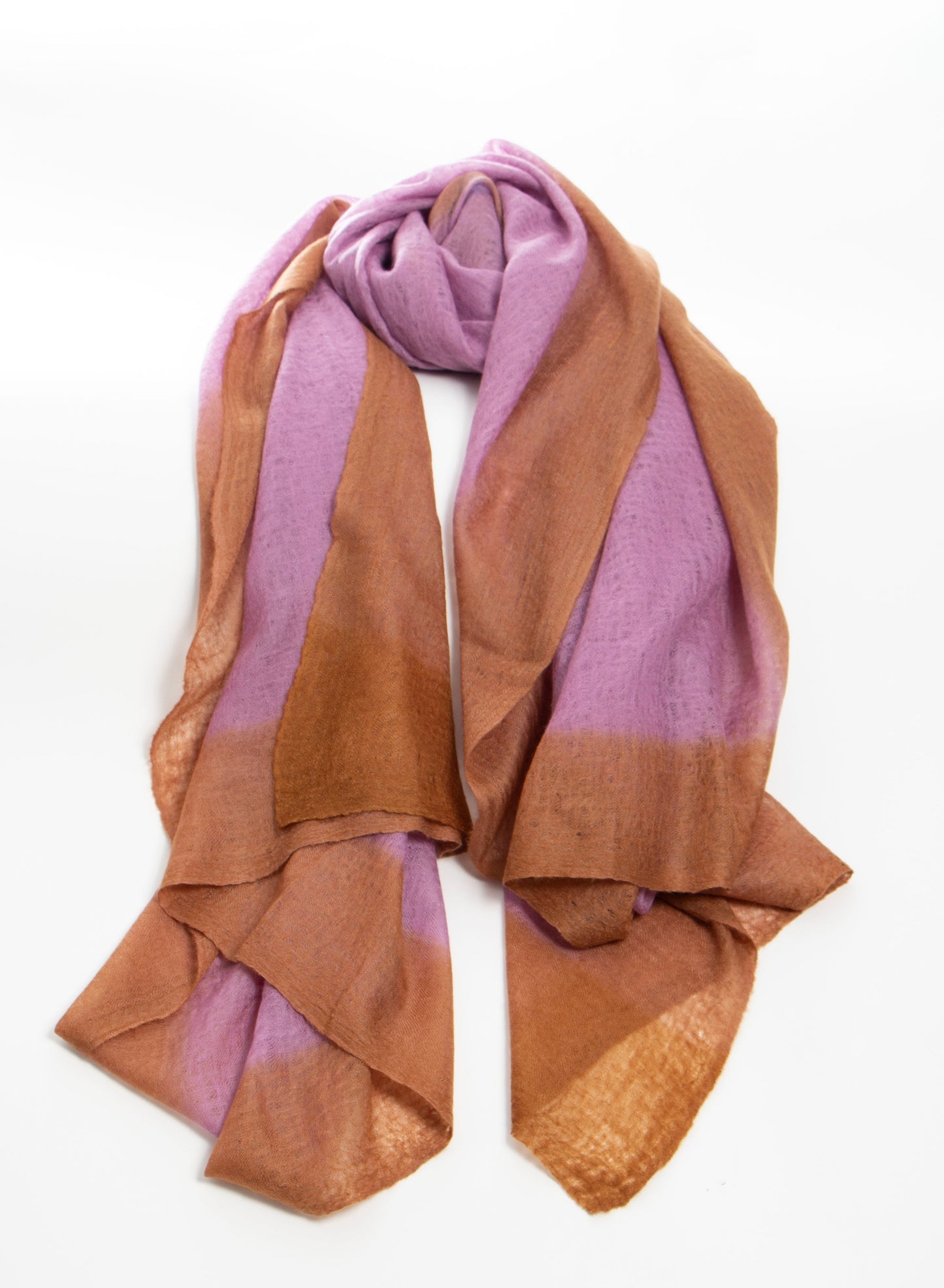 Purple Brown Cashmere Feather Knit Frame Wrap