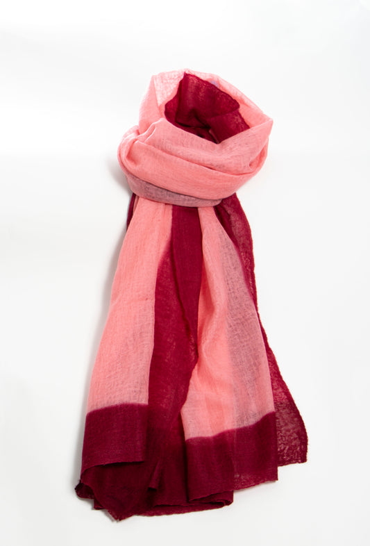 Pink Merlot Cashmere Feather Knit Frame Wrap