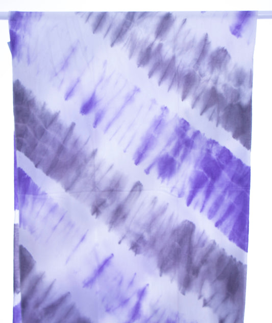 Purple Grey Diagonal Tie Dye Pashmina Stole